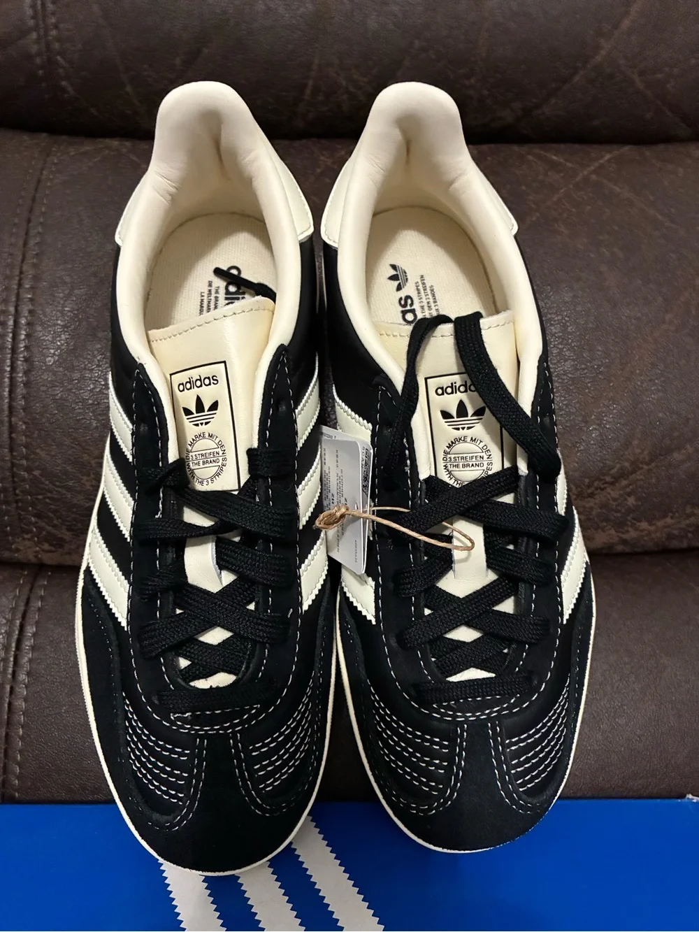 adidas Gazelle Indoor Black with Cream Accents brand new in box